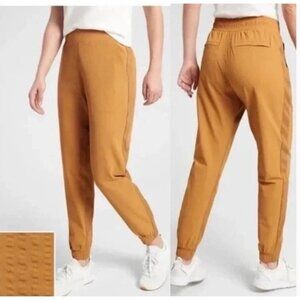 ATHLETA Yellow 6 Textured Brooklyn Jogger Pants Stretch High Rise Elastic Waist
